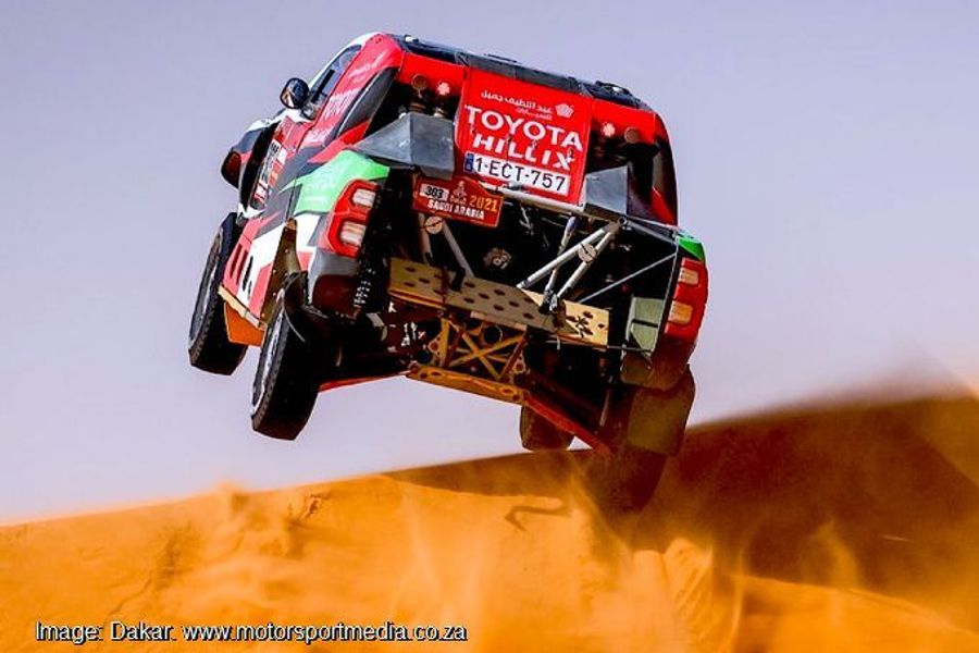 Toyota and Al Rajhi beat Dakar race leaders, drama in bikes