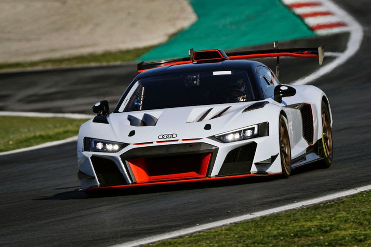 18 Audi R8 LMS cars on the grid at Monza