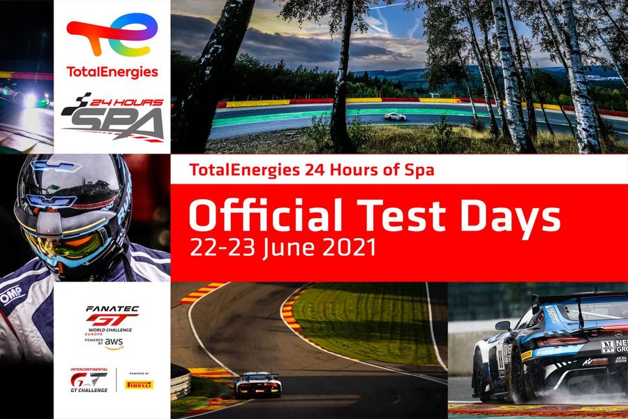 Two days of official testing launch 24 Hours of Spa hrs countdown