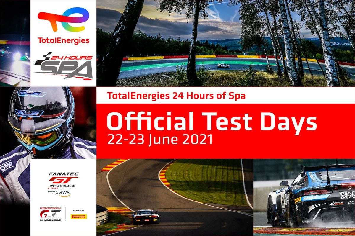 Two days of official testing launch 24 Hours of Spa hrs countdown