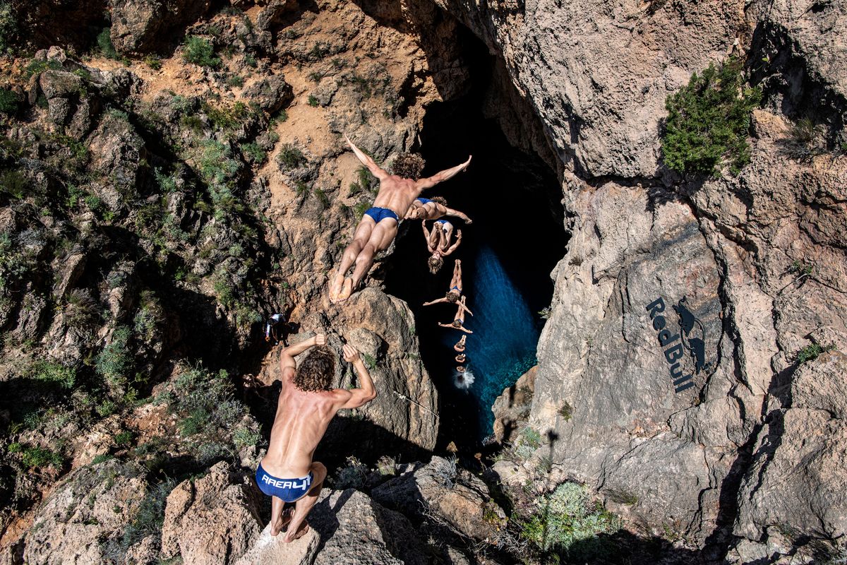 Cliff divers set out on quest to conquer Ibiza's Cave of Light