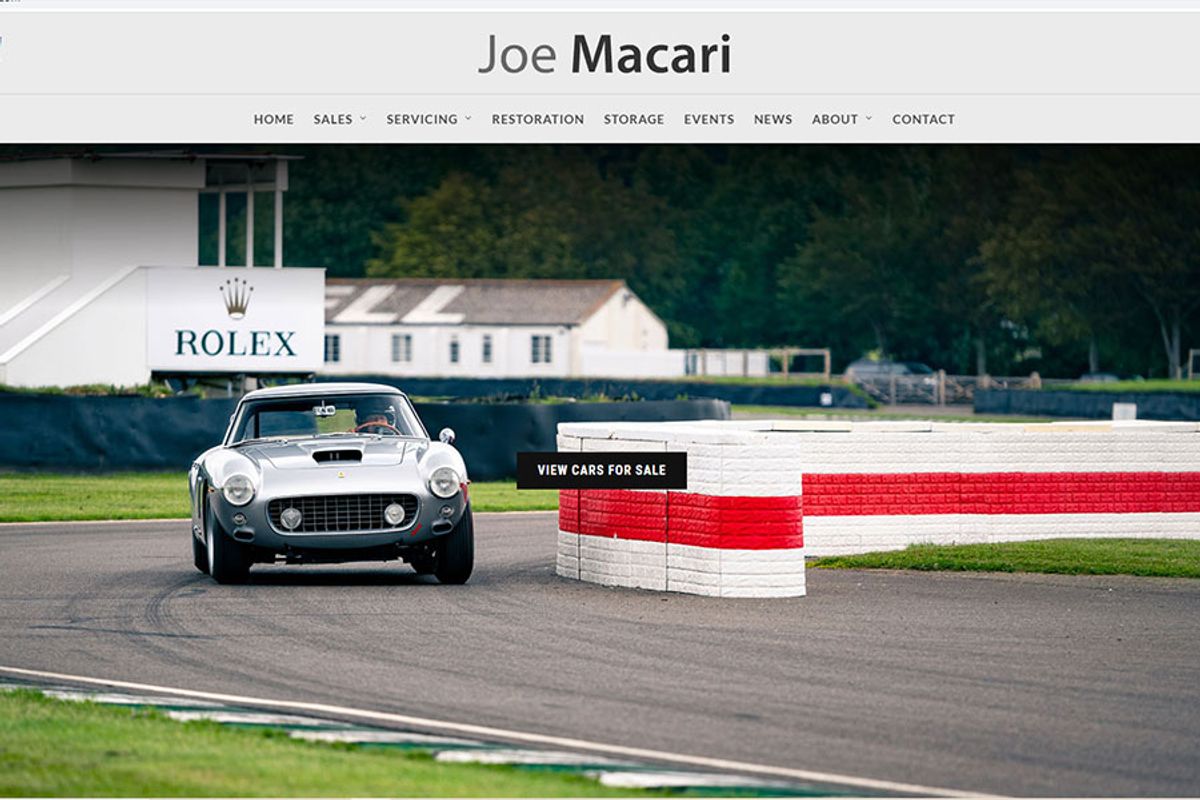 Joe Macari - London Ferrari Dealer - new web site by Racecar