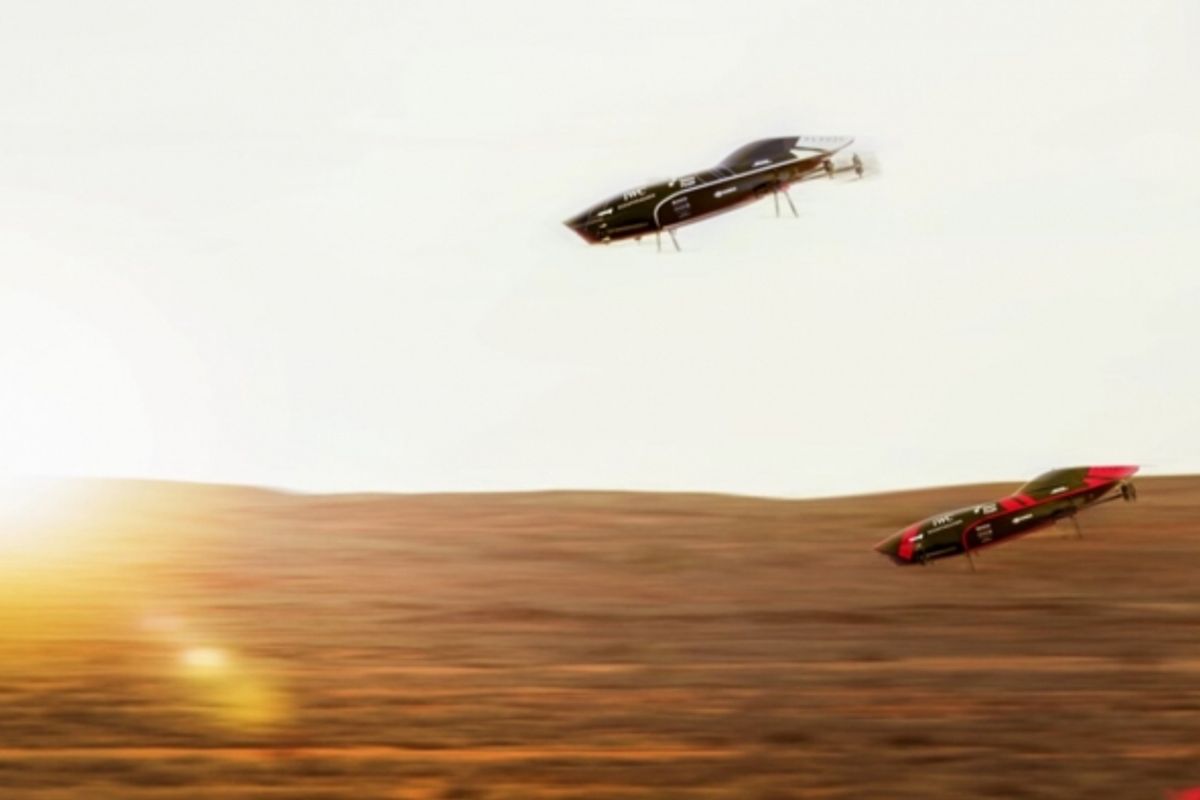 Watch the dawn of electric flying car racing, video of historic first test drag-race 