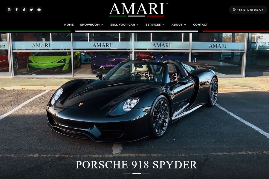 Amari Supercars - Supercar dealer web site by Racecar