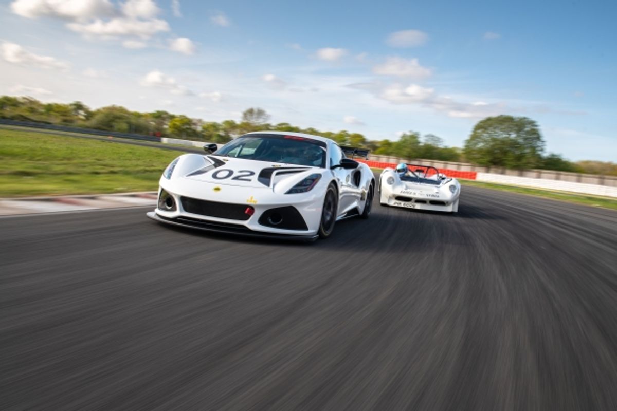 Lotus Emira GT4 race car launched with hot laps at Hethel