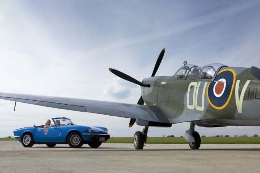 Chocks away for first Spitfire Scramble at Sywell Aerodrome
