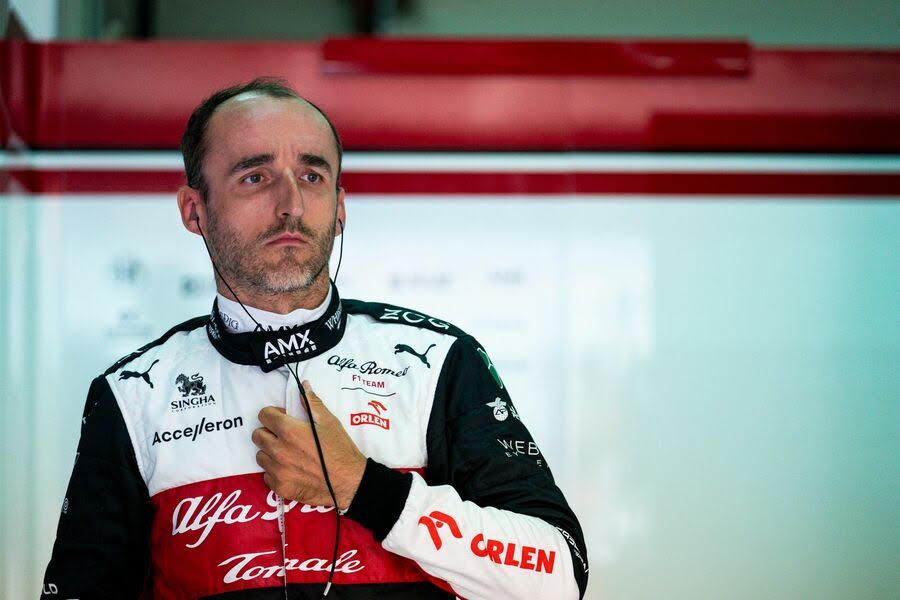 Robert Kubica on track for Alfa Romeo in Barcelona practice