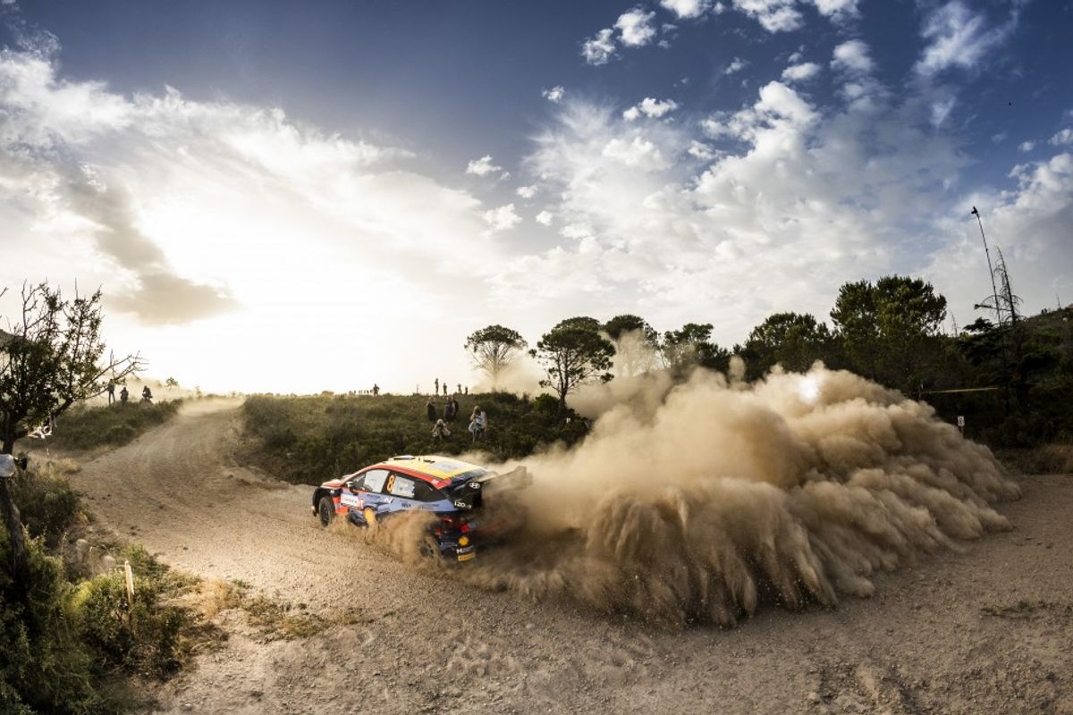 Tanak on top of Rally Italia Sardegna Friday morning
