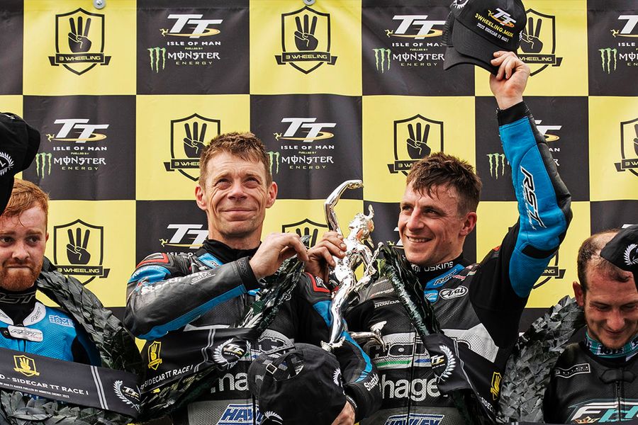 Ben and Tom Birchall score their 11th Sidecar TT win