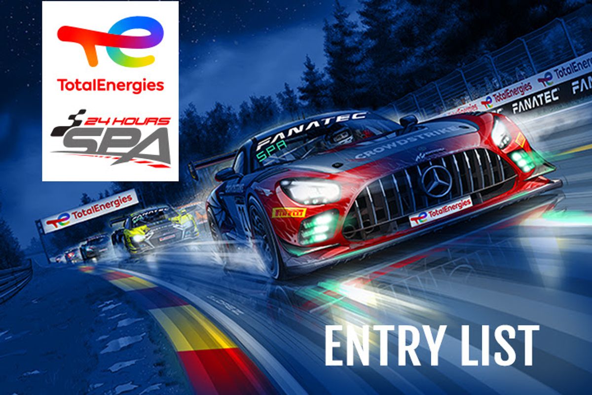 65-car entry list for the  24 Hours of Spa