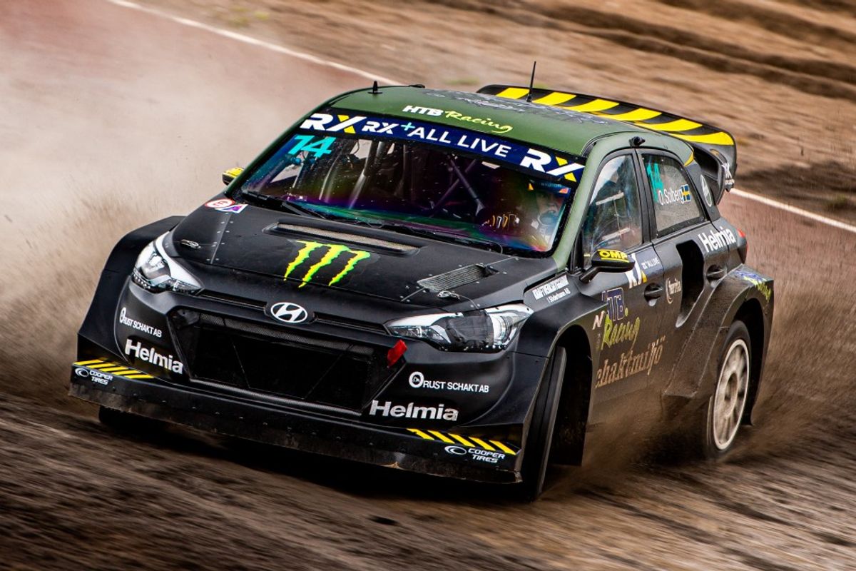 Oliver Solberg the early pacesetter in Sweden's EURO RX round