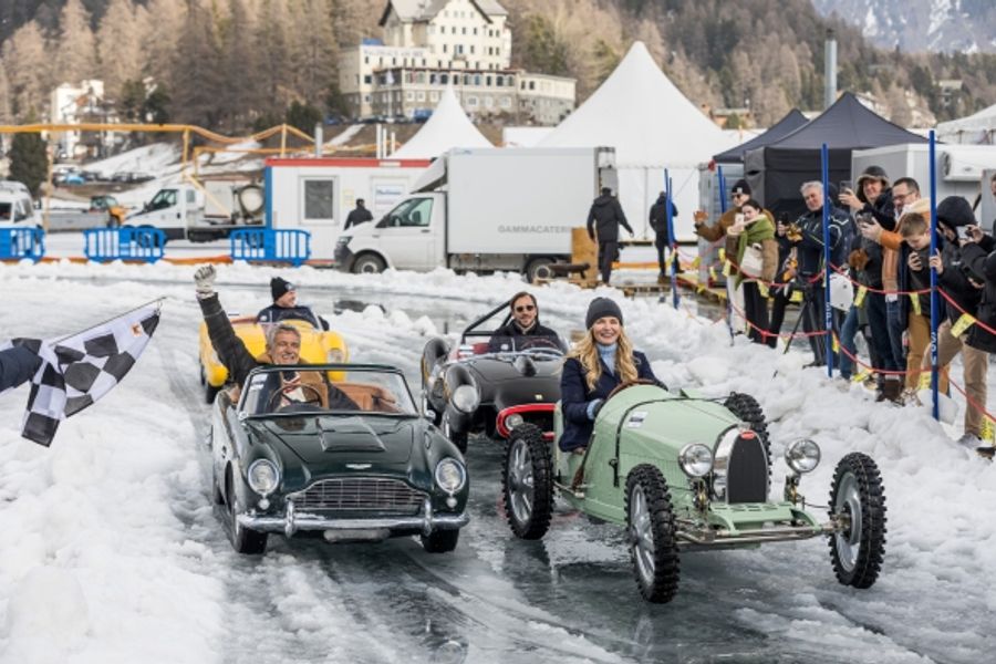 The Little Car Company races on ice @  St. Moritz Concours of Elegance