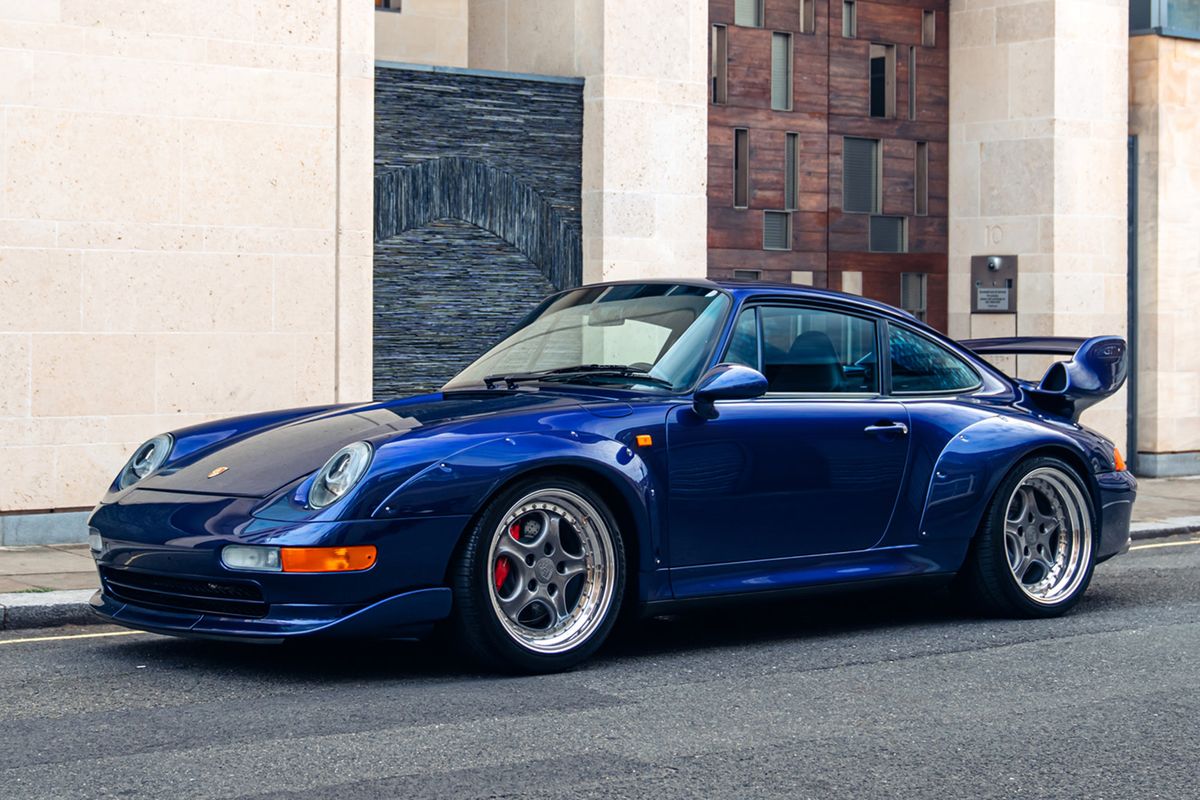 Porsche 993 GT2 in PTS Iris Blue Metallic at Goodings Pebble Beach Auctions
