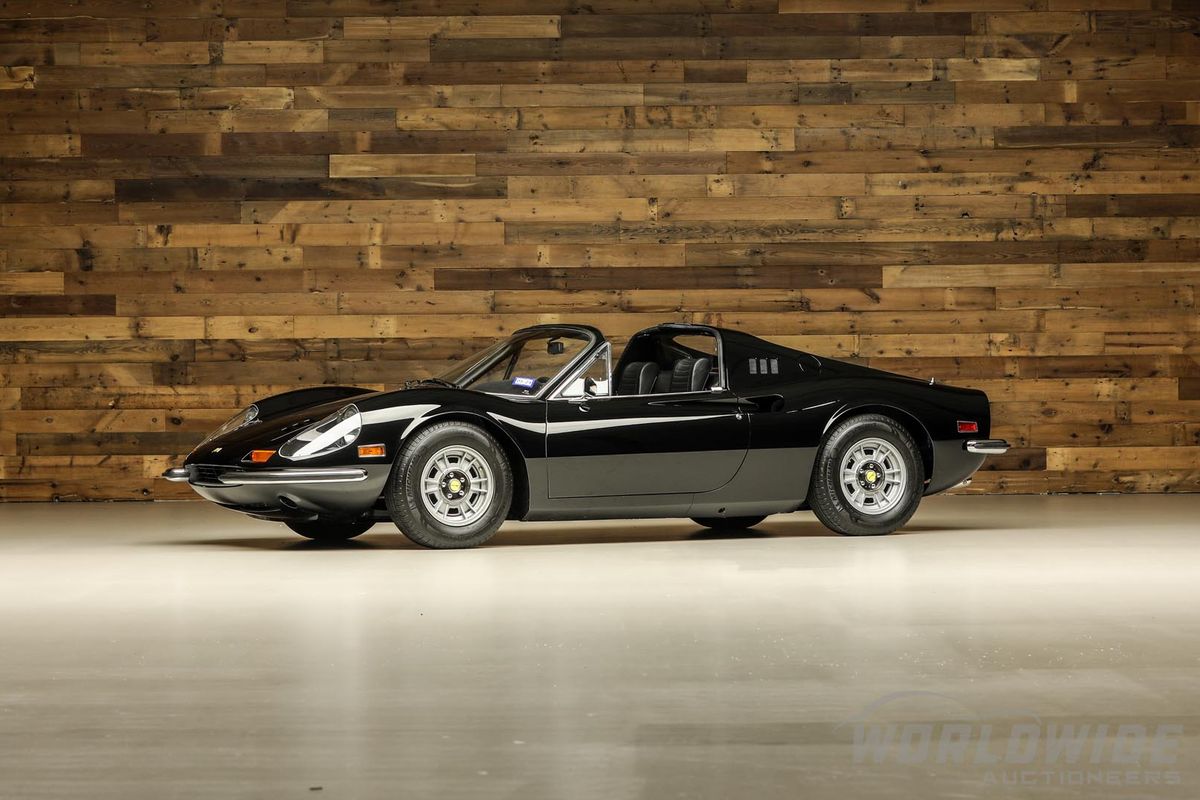  Carefully restored black-on-black Ferrari Dino @ Worldwide Auctioneers 