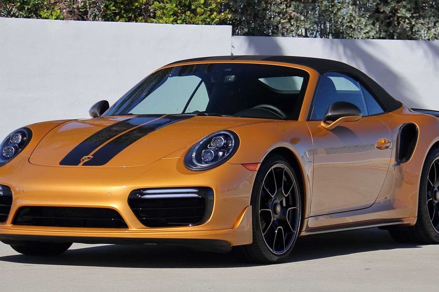 Pair of Golden Yellow Porsche 911 Turbo Exclusive Series @ Mecum