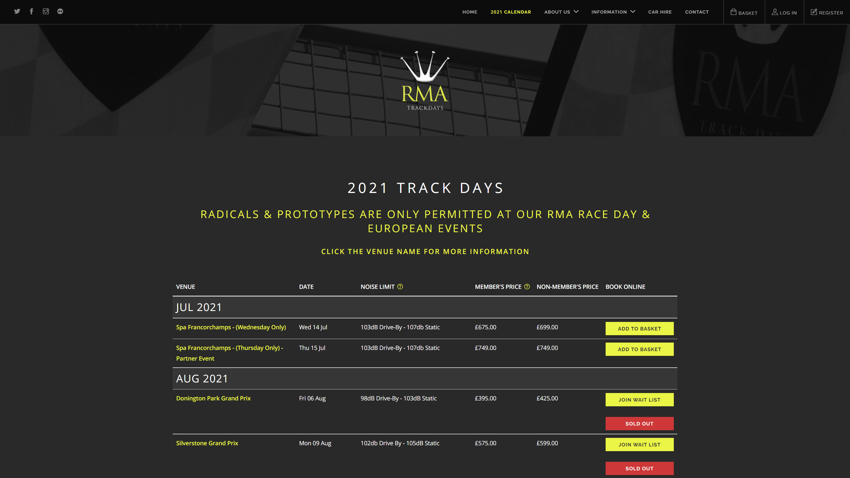 RMA Track Days